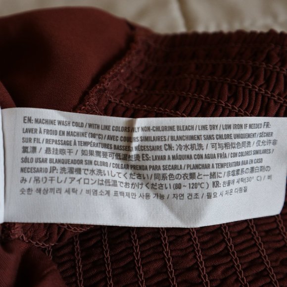 Abercrombie Brown Sweetheart Neckline Button Blouse with Long Sleeves NWT - Picture 10 of 11